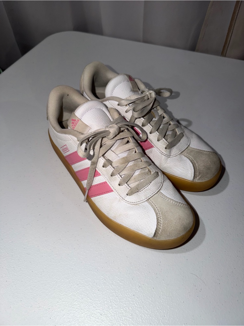 adidas Women’s Sneakers in White, Pink & Gum